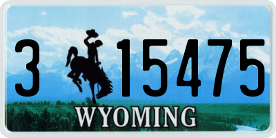 WY license plate 315475