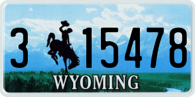 WY license plate 315478