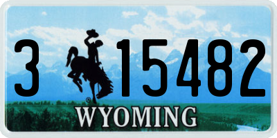 WY license plate 315482