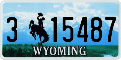 WY license plate 315487