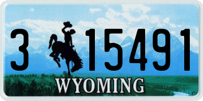 WY license plate 315491