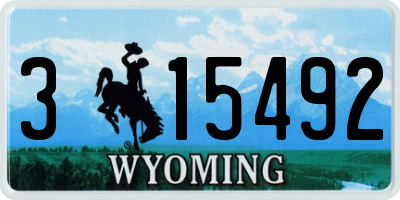 WY license plate 315492