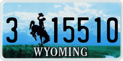 WY license plate 315510