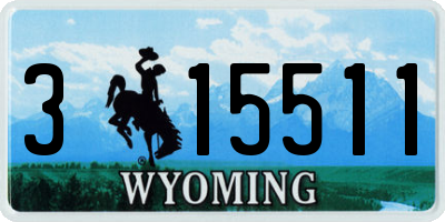 WY license plate 315511