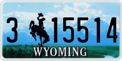 WY license plate 315514