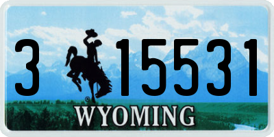 WY license plate 315531