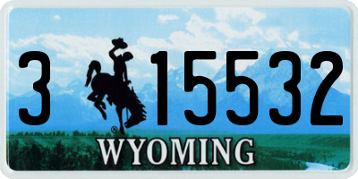 WY license plate 315532