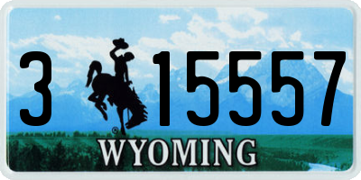 WY license plate 315557