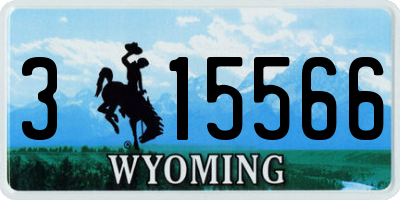 WY license plate 315566