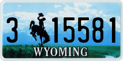WY license plate 315581