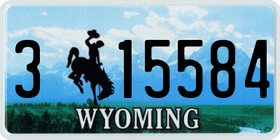 WY license plate 315584