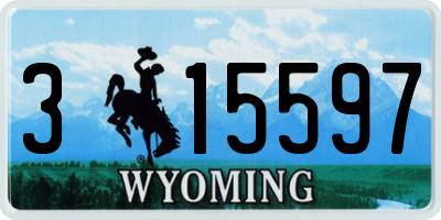 WY license plate 315597