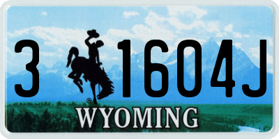 WY license plate 31604J