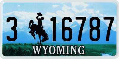 WY license plate 316787