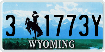WY license plate 31773Y