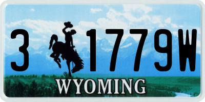 WY license plate 31779W