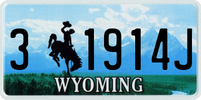 WY license plate 31914J