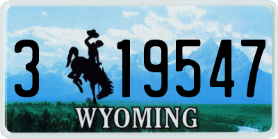 WY license plate 319547