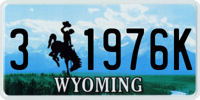 WY license plate 31976K