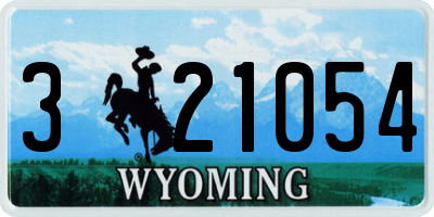 WY license plate 321054
