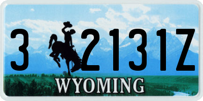 WY license plate 32131Z