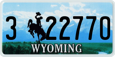 WY license plate 32277O