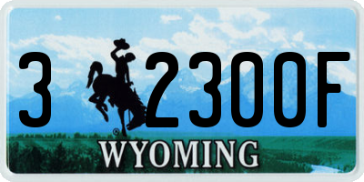 WY license plate 32300F