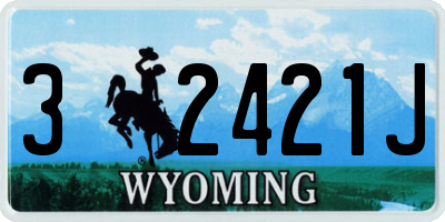 WY license plate 32421J