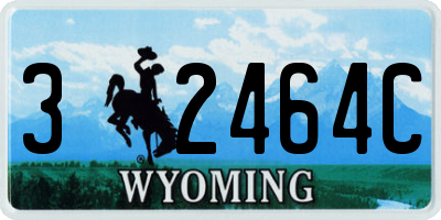 WY license plate 32464C