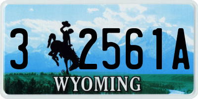 WY license plate 32561A