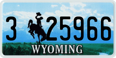 WY license plate 325966