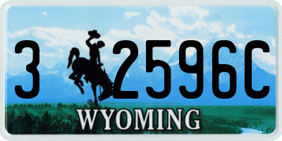 WY license plate 32596C