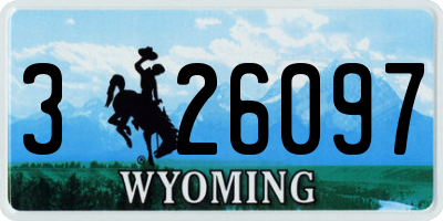 WY license plate 326097