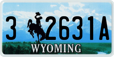 WY license plate 32631A
