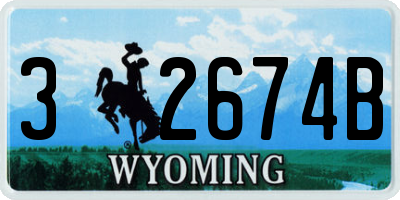 WY license plate 32674B