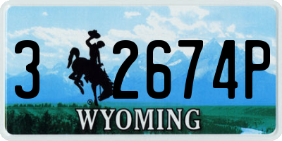 WY license plate 32674P