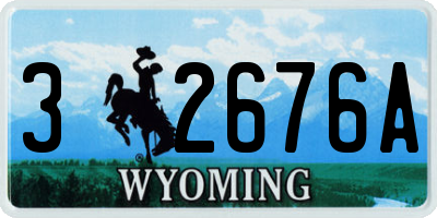WY license plate 32676A