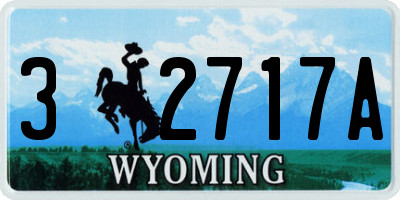 WY license plate 32717A