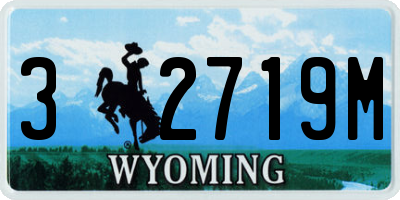 WY license plate 32719M