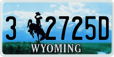 WY license plate 32725D