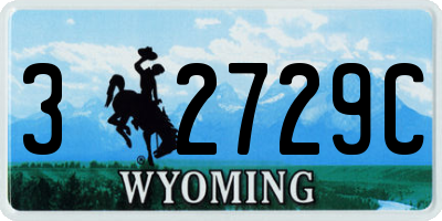 WY license plate 32729C