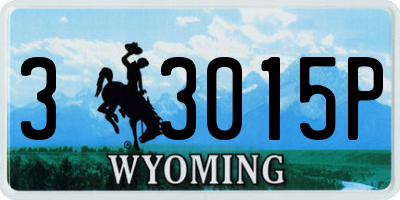 WY license plate 33015P