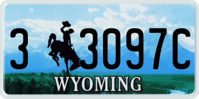 WY license plate 33097C