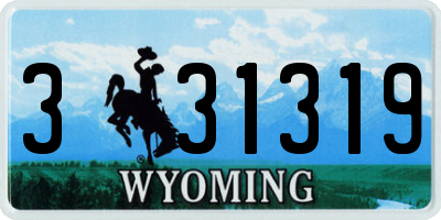 WY license plate 331319