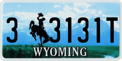 WY license plate 33131T