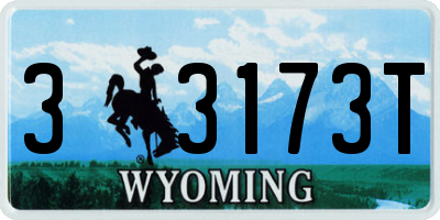 WY license plate 33173T