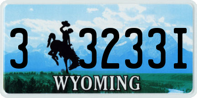 WY license plate 33233I
