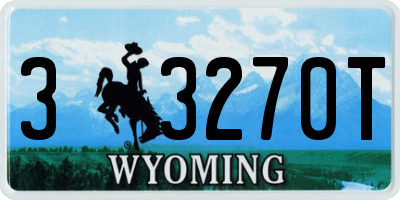WY license plate 33270T