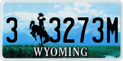 WY license plate 33273M