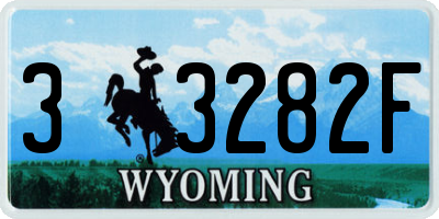 WY license plate 33282F